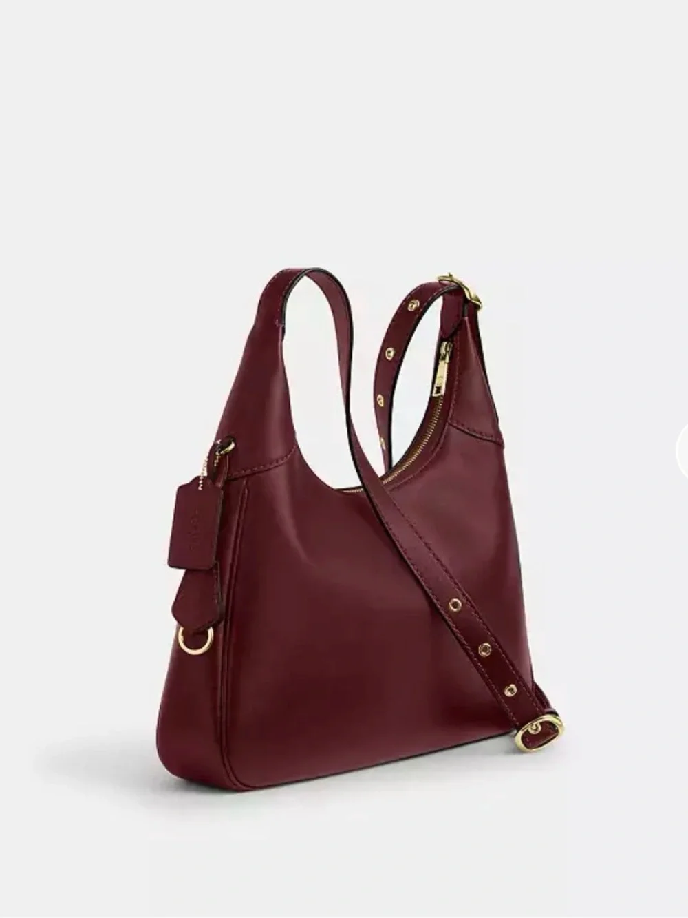 NWT Coach Ella Burgundy Leather Hobo with Gold Hardware